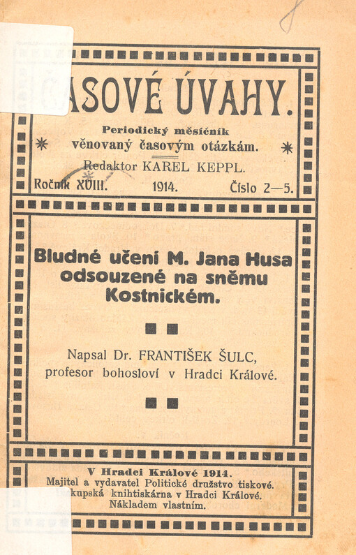 Bludné učení M. Jana Husa odsouzené na sněmu Kostnickém