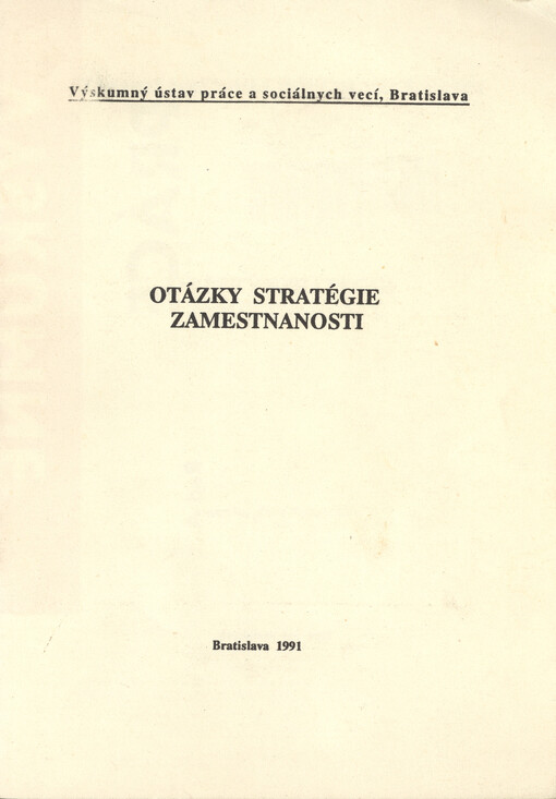 Otázky stratégie zamestnanosti