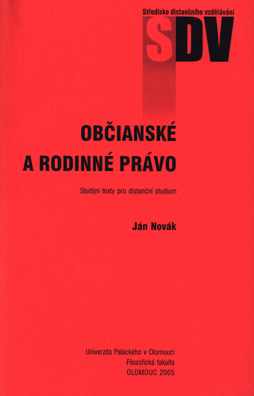 Občianské a rodinné právo: študijné texty pre distančné štúdium