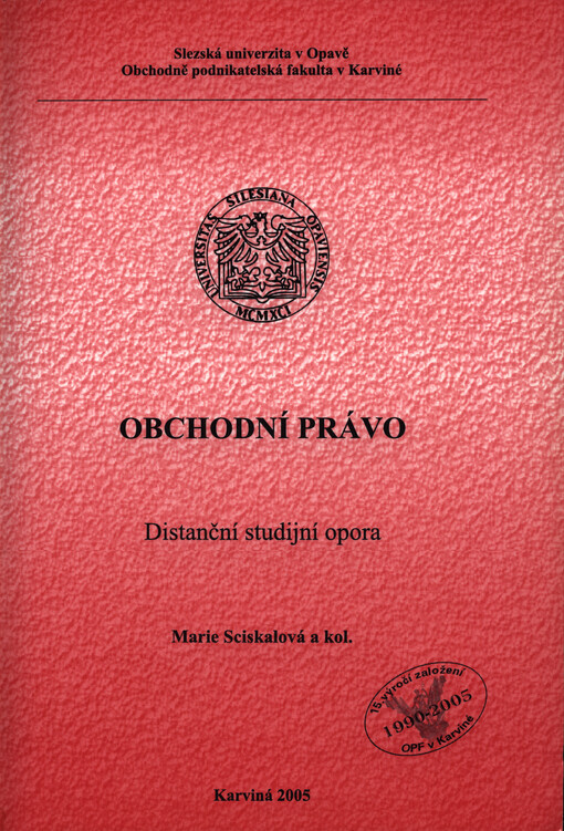 Obchodní právo: distanční studijní opora
