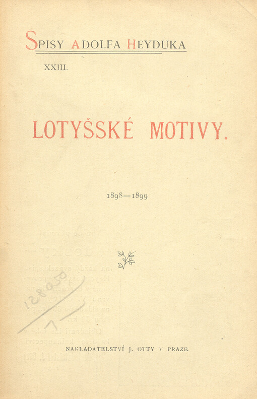 Lotyšské motivy :1898-1899