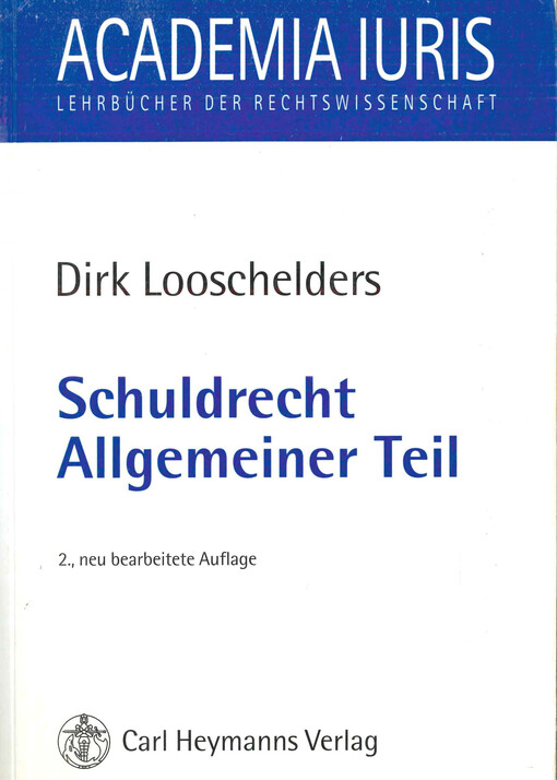 Schuldrecht : Allgemeiner Teil