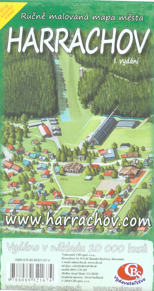 Ručně malovaná mapa města Harrachov