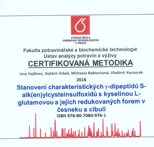 Stanovení charakteristických γ-dipeptidů S-alk(en)ylcysteinsulfoxidů s kyselinou L-glutamovou a jejich redukovaných forem v česneku a cibulim: certifikovaná metodika