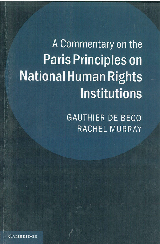 A commentary on the Paris principles on national human rights institutions