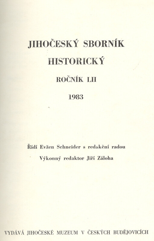 Jihočeský sborník historický