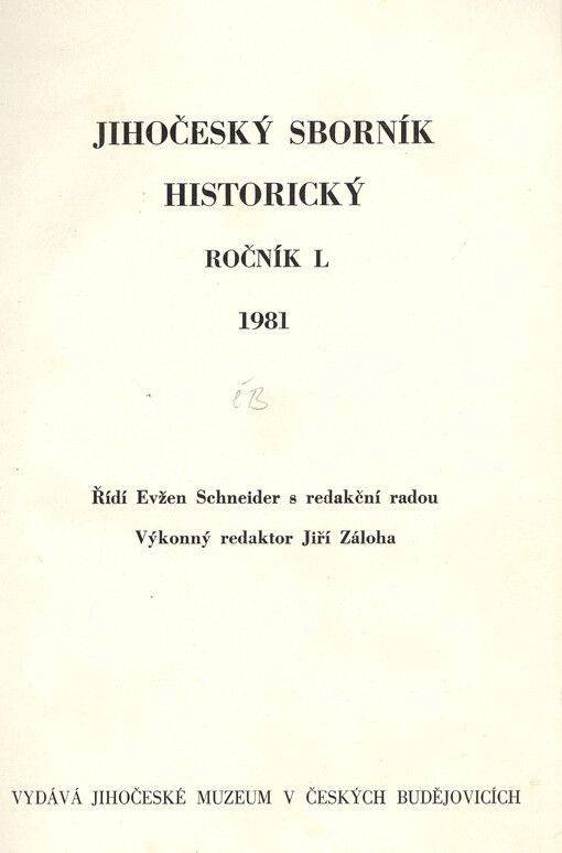 Jihočeský sborník historický