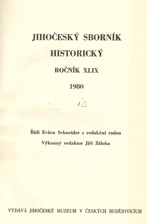 Jihočeský sborník historický