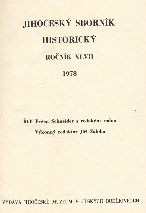 Jihočeský sborník historický