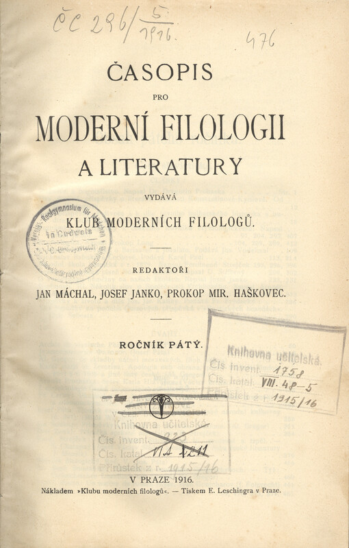 Časopis pro moderní filologii