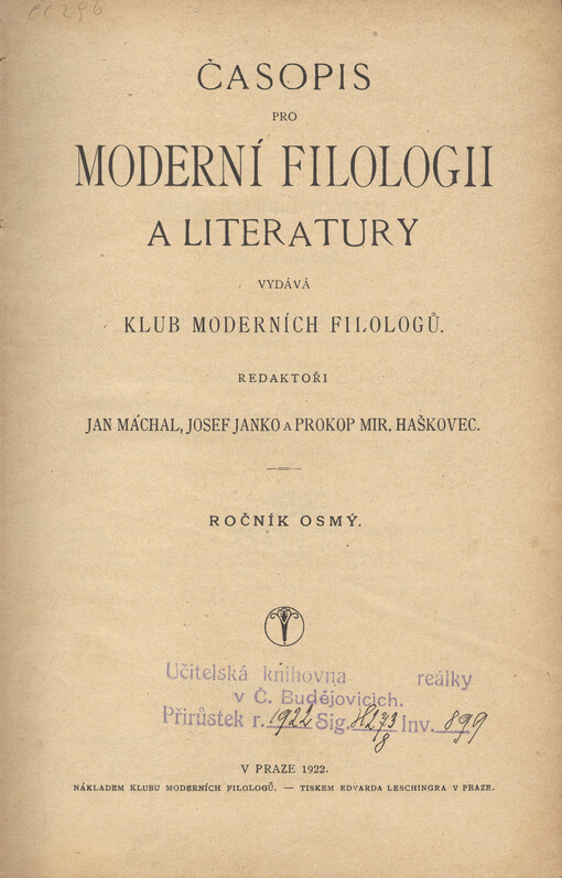 Časopis pro moderní filologii