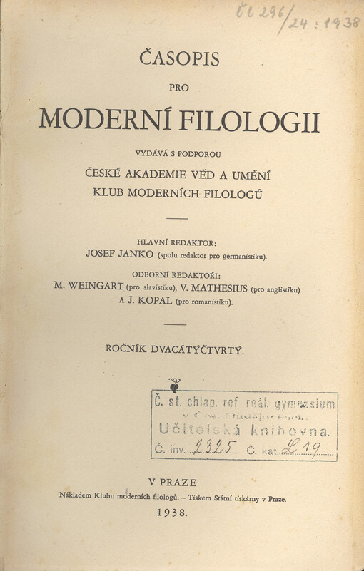 Časopis pro moderní filologii