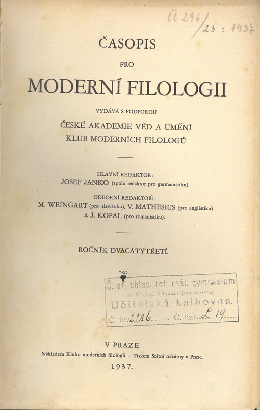 Časopis pro moderní filologii