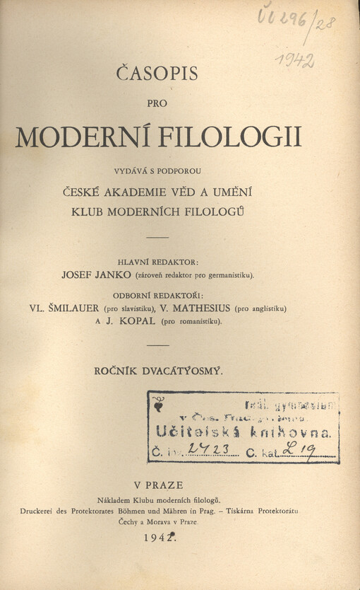 Časopis pro moderní filologii