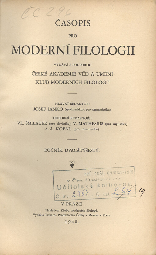 Časopis pro moderní filologii