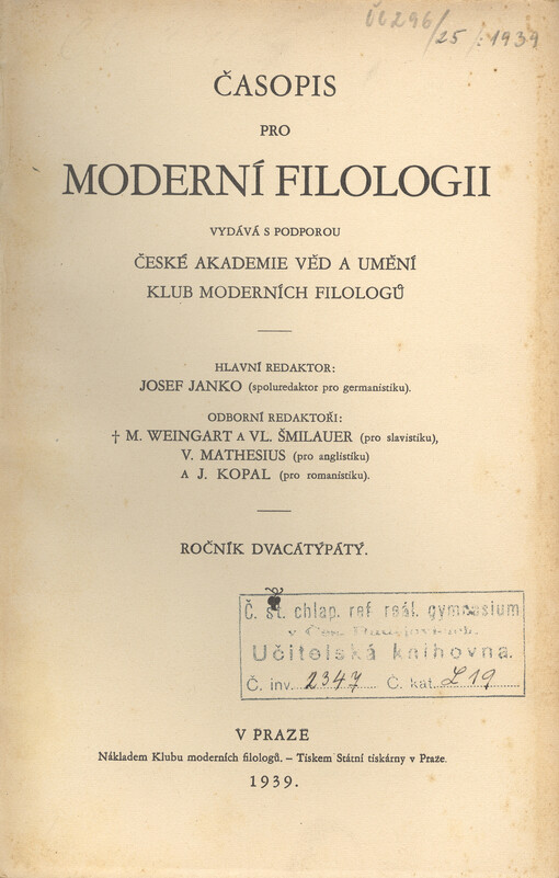 Časopis pro moderní filologii