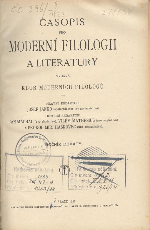 Časopis pro moderní filologii