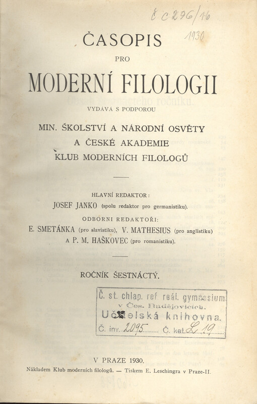 Časopis pro moderní filologii