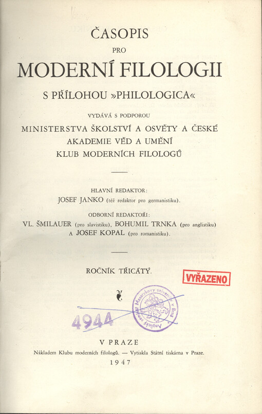 Časopis pro moderní filologii