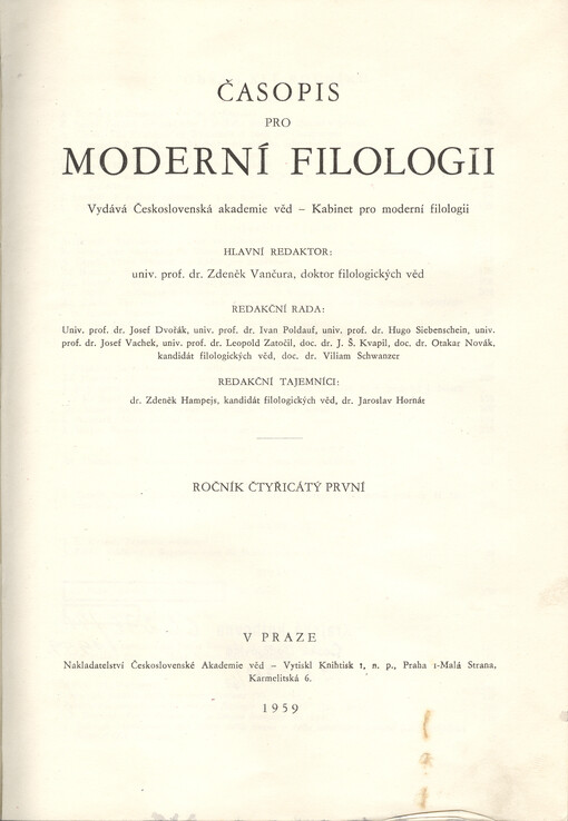 Časopis pro moderní filologii