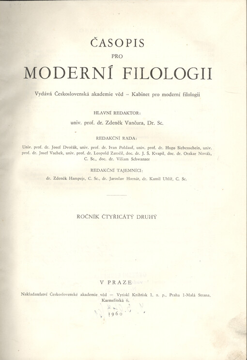 Časopis pro moderní filologii