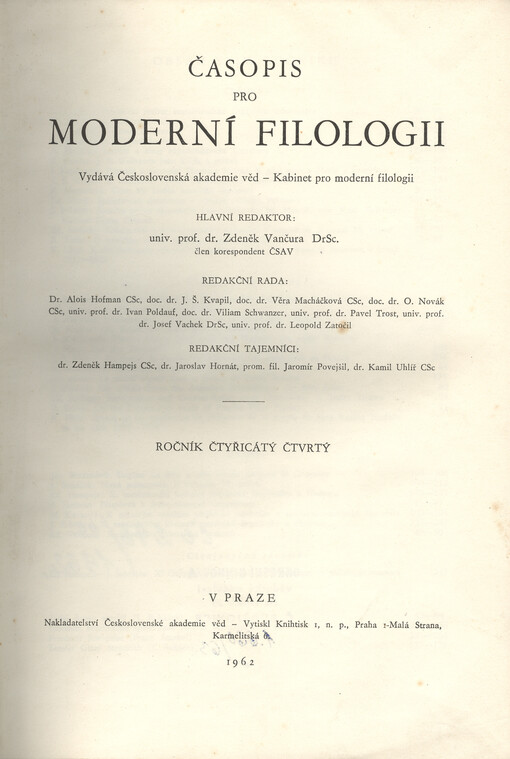Časopis pro moderní filologii