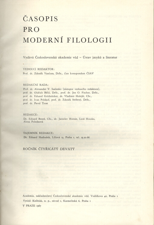 Časopis pro moderní filologii