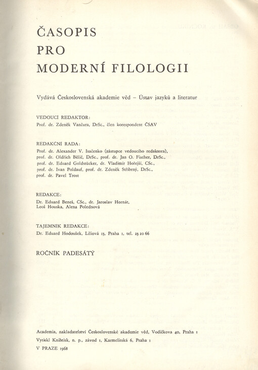 Časopis pro moderní filologii