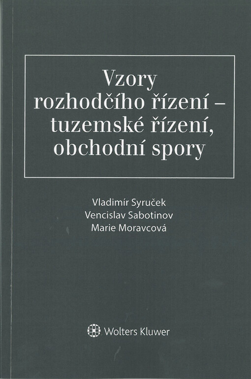 Vzory rozhodčího řízení - tuzemské řízení, obchodní spory