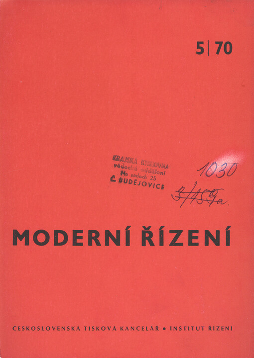 Moderní řízení : měsíčník pro vrcholový a střední management, lektory, personalisty i podnikatele