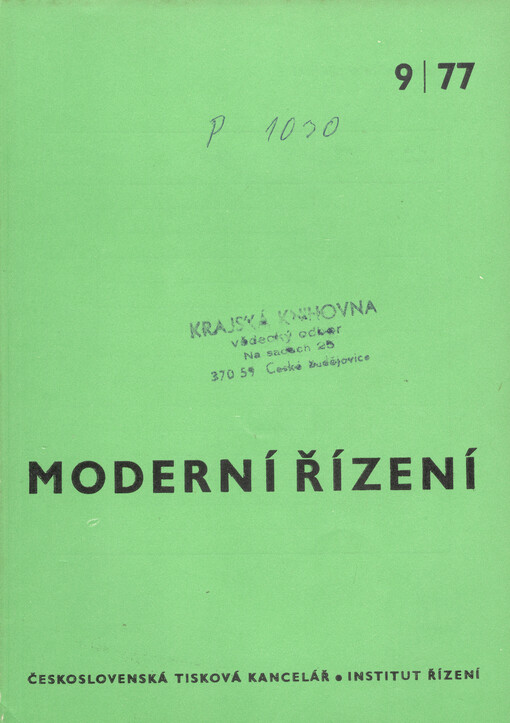 Moderní řízení : měsíčník pro vrcholový a střední management, lektory, personalisty i podnikatele
