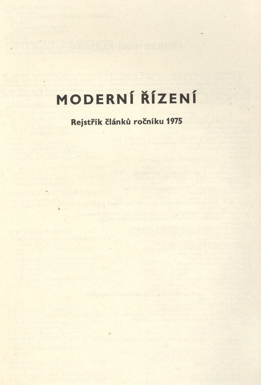 Moderní řízení : měsíčník pro vrcholový a střední management, lektory, personalisty i podnikatele