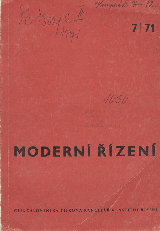 Moderní řízení : měsíčník pro vrcholový a střední management, lektory, personalisty i podnikatele