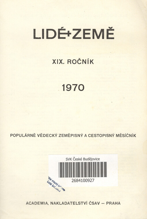 Lidé a Země : populárně vědecký zeměpisný a cestopisný měsíčník