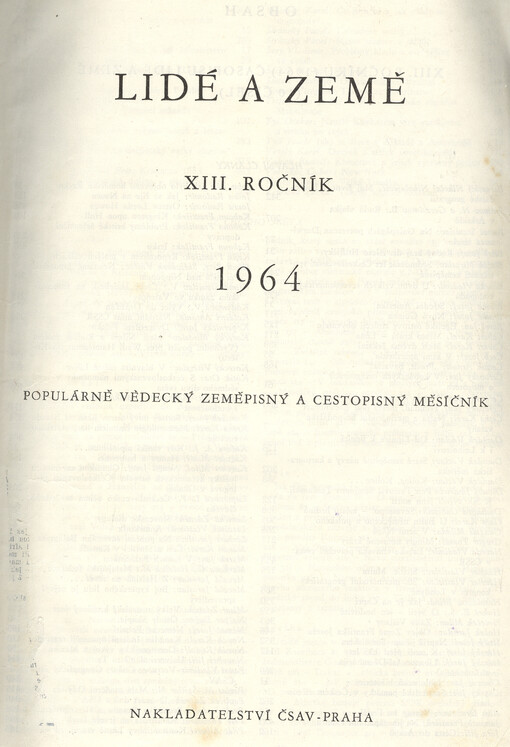 Lidé a Země : populárně vědecký zeměpisný a cestopisný měsíčník