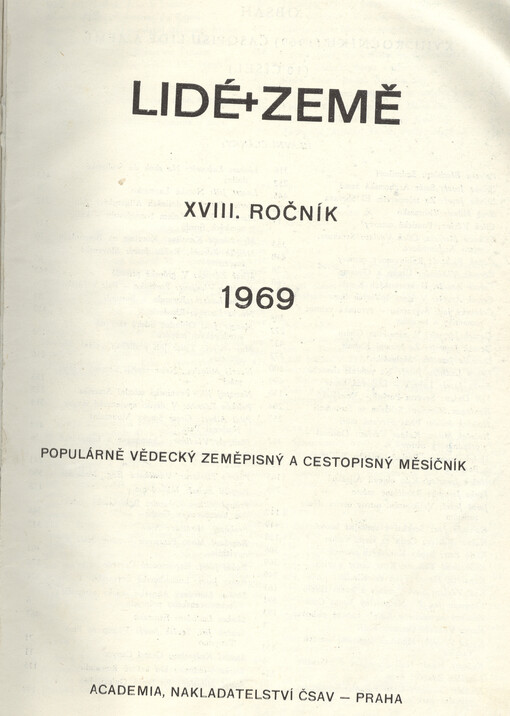 Lidé a Země : populárně vědecký zeměpisný a cestopisný měsíčník