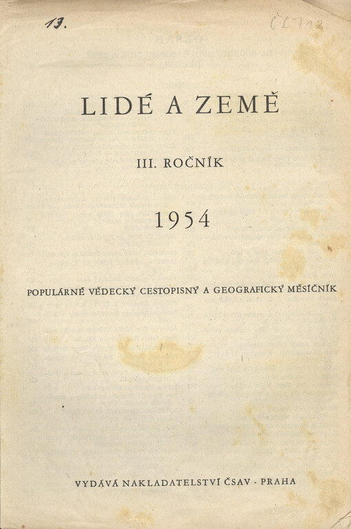 Lidé a Země : populárně vědecký zeměpisný a cestopisný měsíčník
