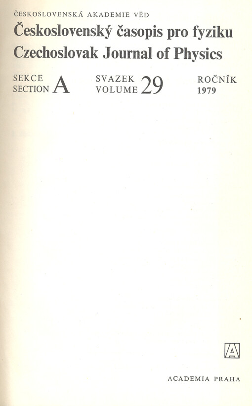 Československý časopis pro fyziku = Czechoslovak Journal of Physics