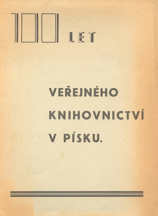 100 let veřejného knihovnictví v Písku