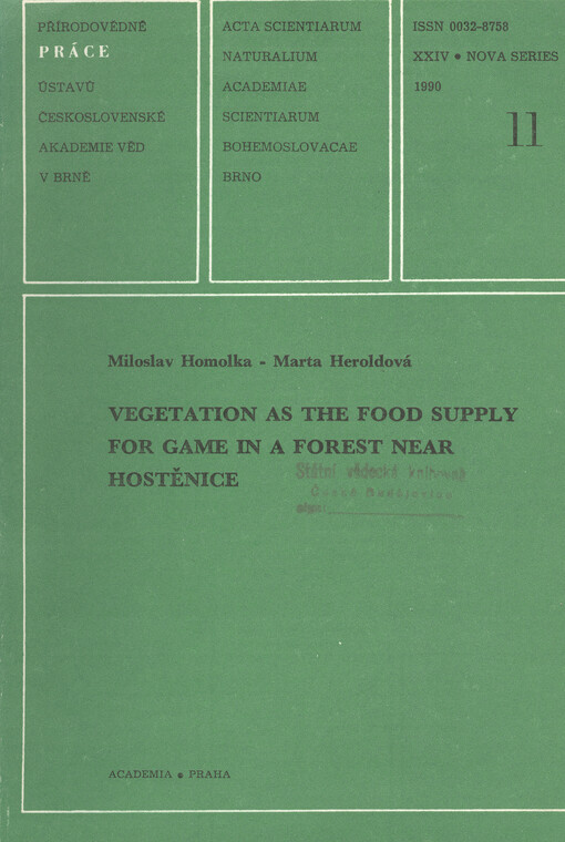 Vegetation as the food supply for game in a forest near Hostěnice