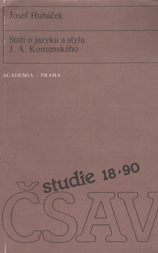 Stati o jazyku a stylu J.A. Komenského