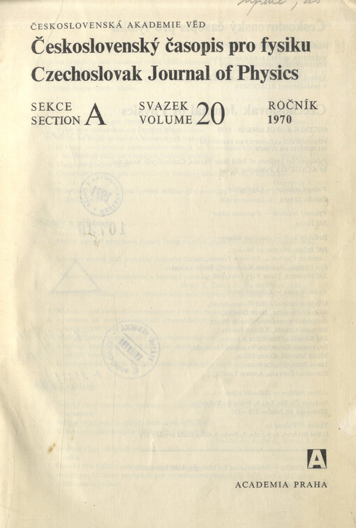 Československý časopis pro fyziku = Czechoslovak Journal of Physics