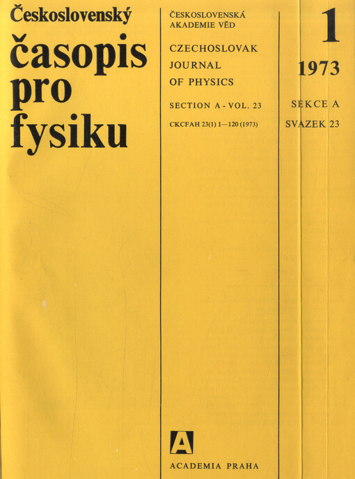 Československý časopis pro fyziku = Czechoslovak Journal of Physics
