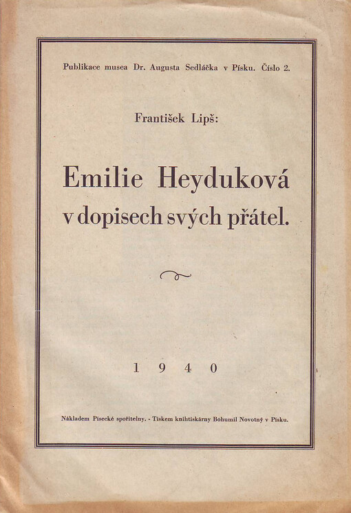 Emilie Heyduková v dopisech svých přátel