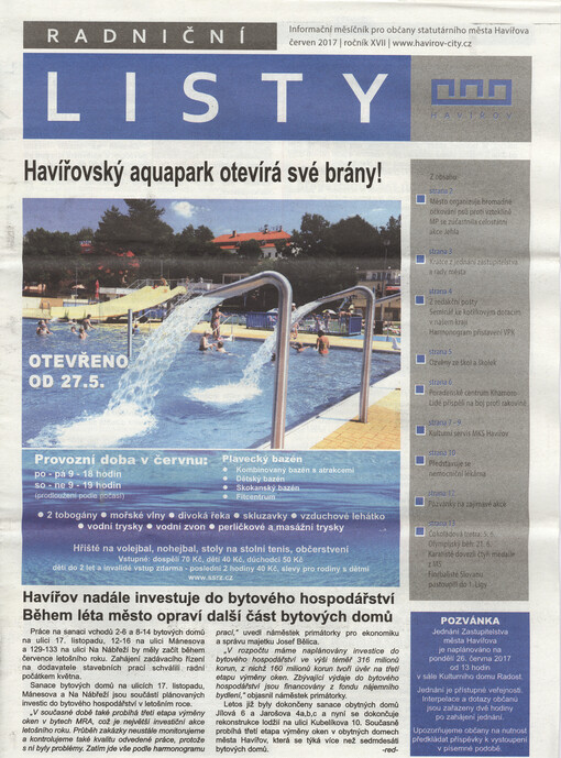 Radniční listy : informační měsíčník pro občany statutárního města Havířova