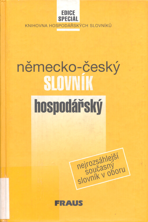 Německo-český hospodářský slovník =: Wirtschaftswörterbuch Deutsch-Tschechisch