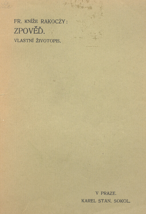 Zpověď: vlastní životopis