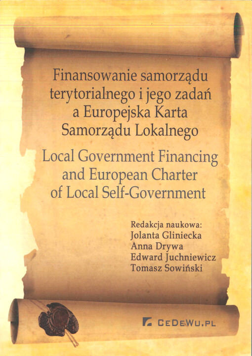 Finansowanie samorządu terytorialnego i jego zadań a Europejska karta samorządu lokalnego