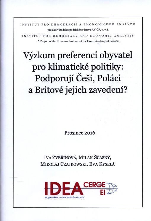 Výzkum preferencí obyvatel pro klimatické politiky: podporují Češi, Poláci a Britové jejich zavedení?