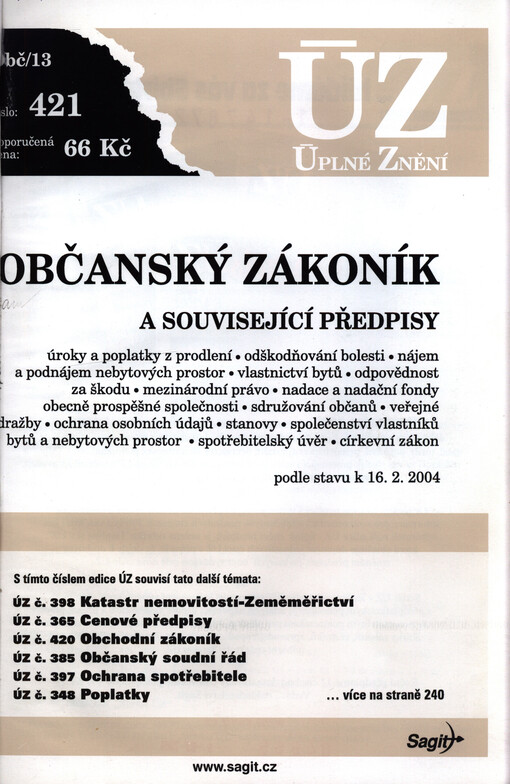 Občanský zákoník a související předpisy: podle stavu k 16.2.2004